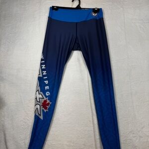 Winnipeg Jets NHL Fan Gear Leggings Size Medium Blue Hockey Cotton